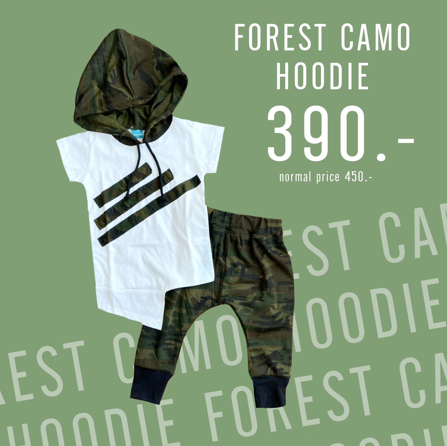 Forest camo hoodie set