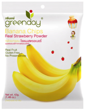 Banana Chips Real Strawberry Powder 55 GR. ขนมกล้วยตากแห้งพร้อมผงสตรอเบอร์รี่