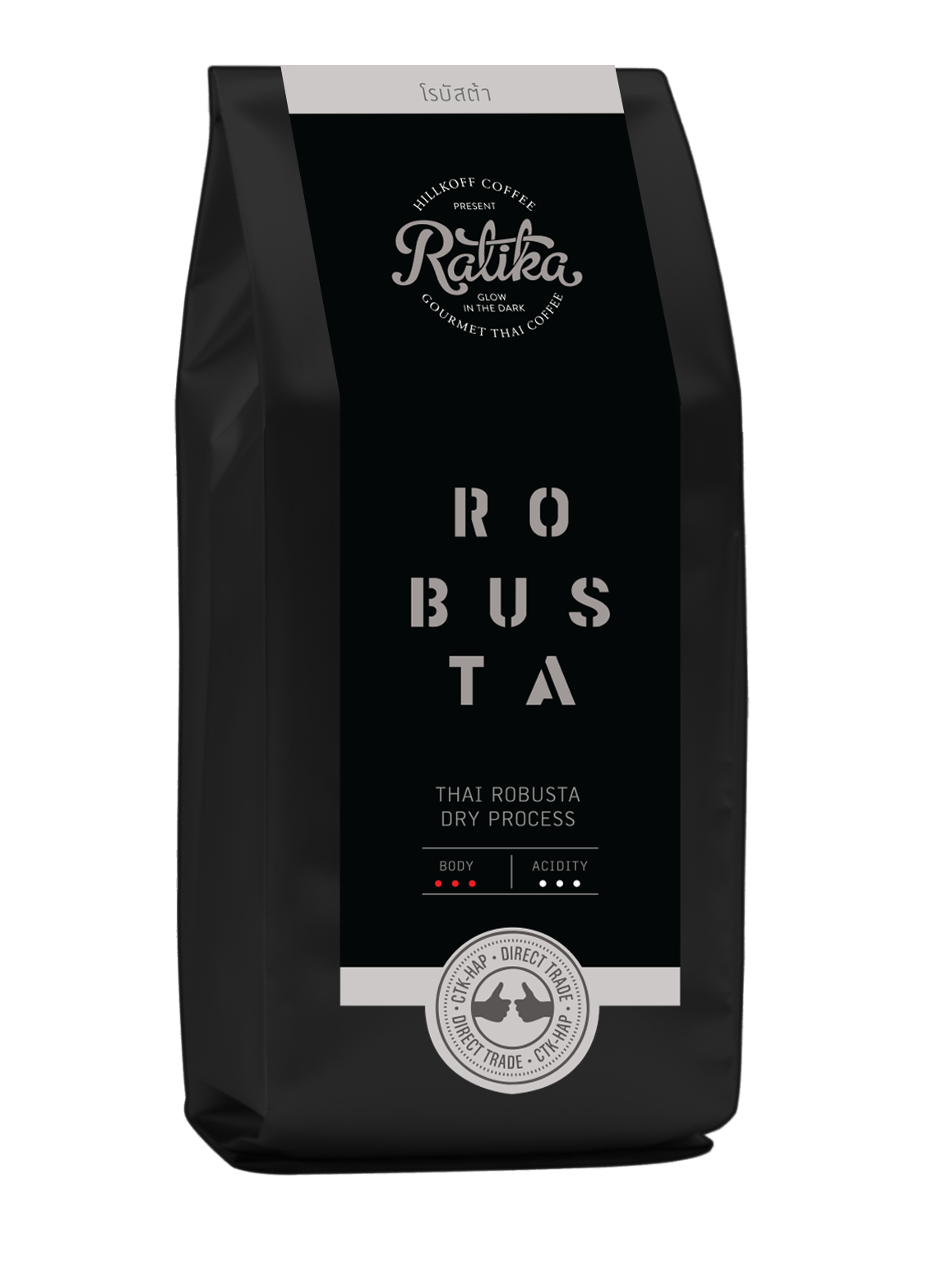 Ratika Robusta French Roast : กาแฟราติก้า โรบัสต้าคั่วเข้ม ขนาด 250 กรัม