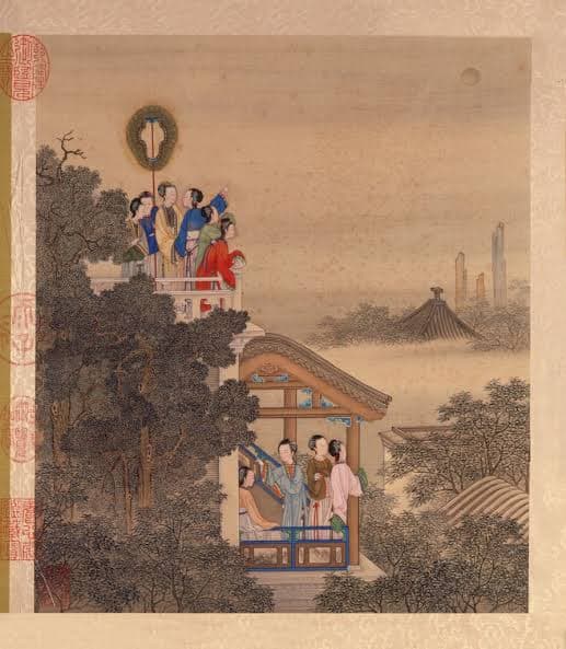 เทศกาลไหว้พระจันทร์ในภาพวาดพู่กันจีนที่มีชื่อเสียงสมัยราชวงศ์ชิง ราชวงศ์หมิง ราชวงศ์ซ่ง