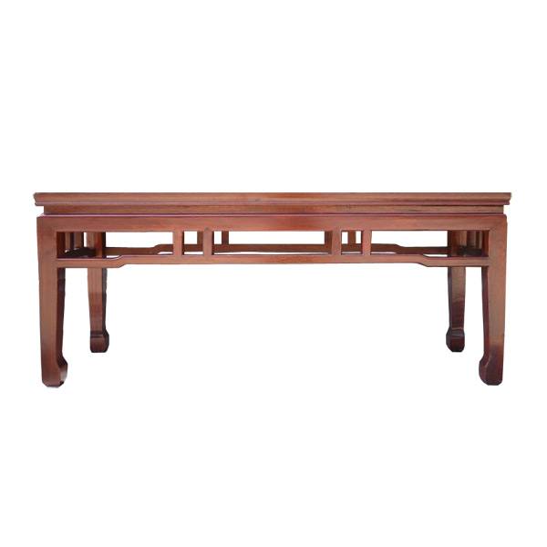 โต๊ะไม้ทรงเตี้ยแต่งลายโปร่งด้านข้างแบบจีน 120 ซม.