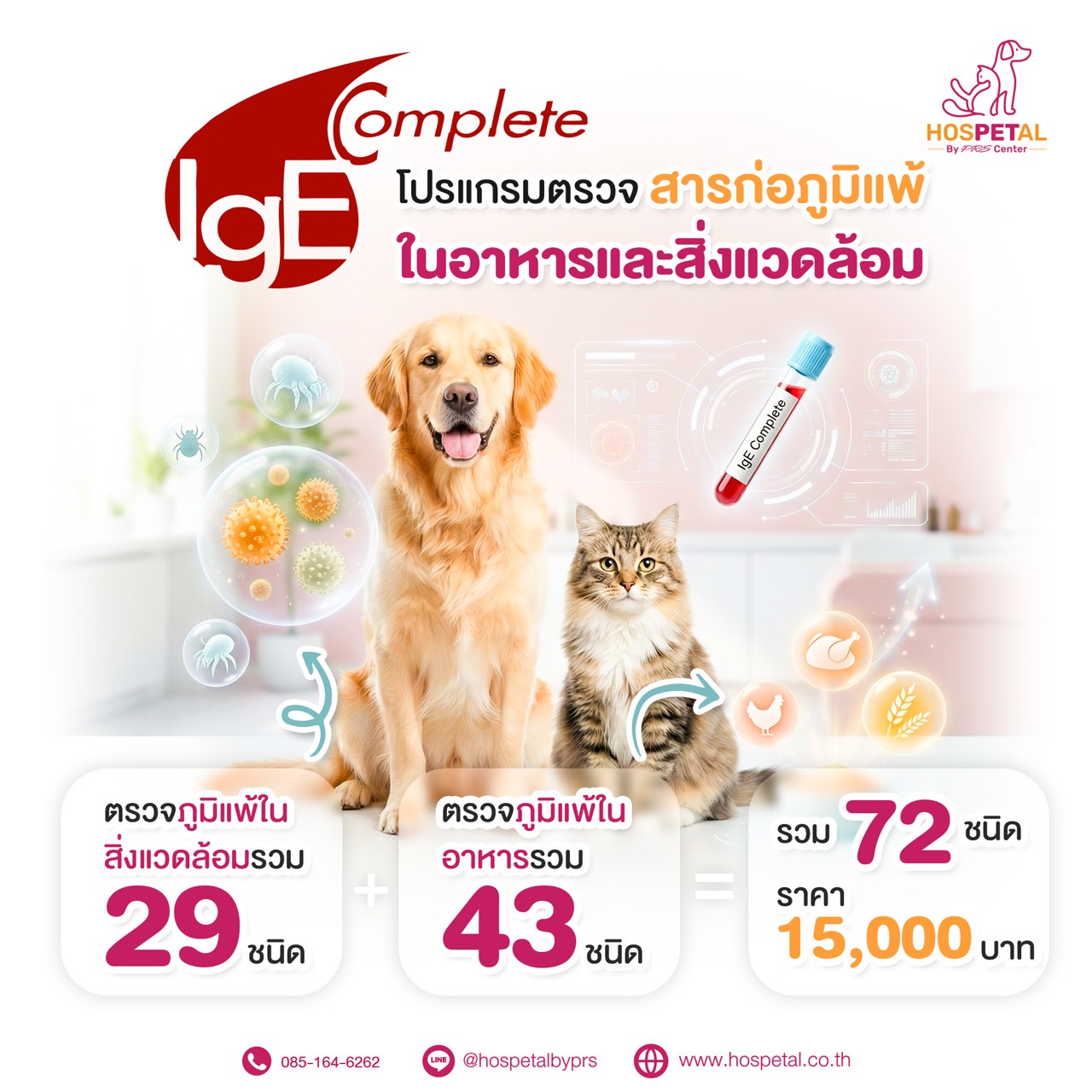 ตรวจภูมิแพ้ผิวหนังสุนัขแมว