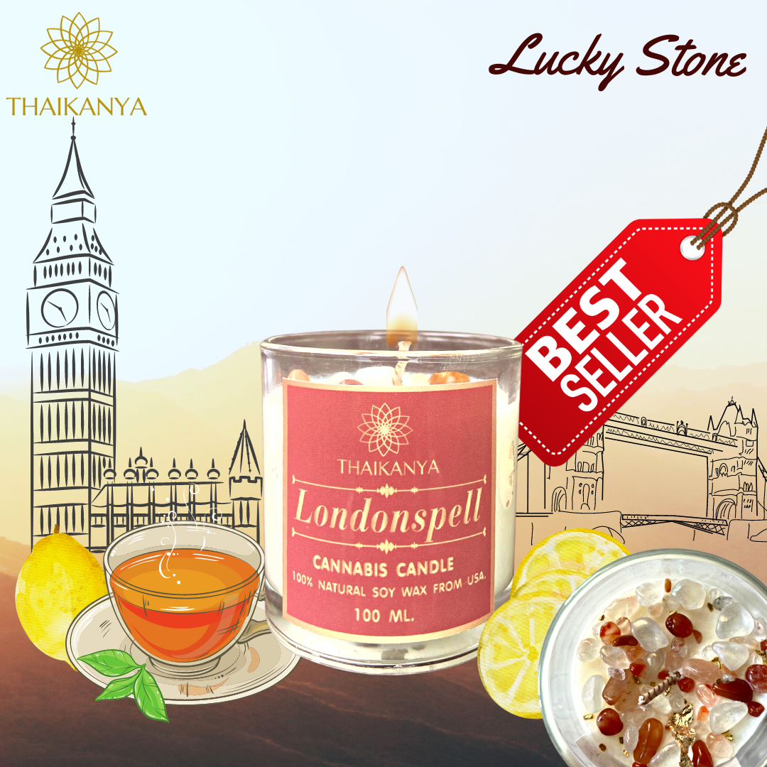 CBD AROMATIC CANDLE & LUCKY STONE (LONDON SPELL)