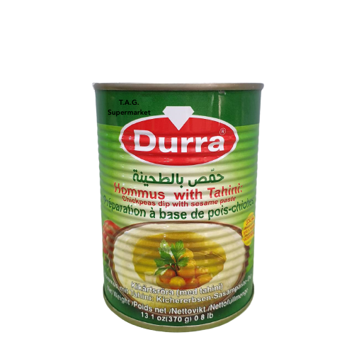 Durra hummus with tahini in can