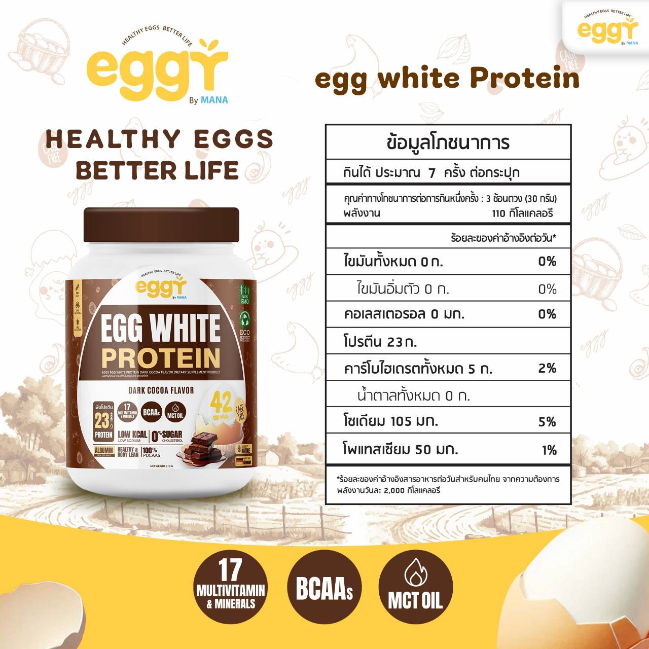 eggy โปรตีนไข่ขาว รส โกโก้