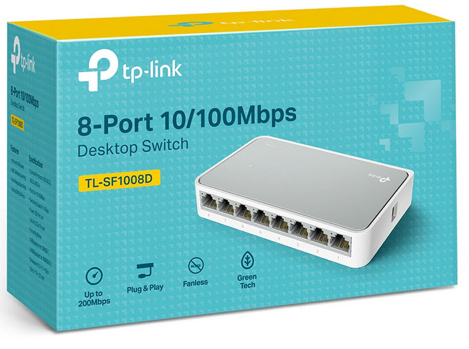 TPLink 8 Ports Switching Hub 10/100 (TLSF1008D)
