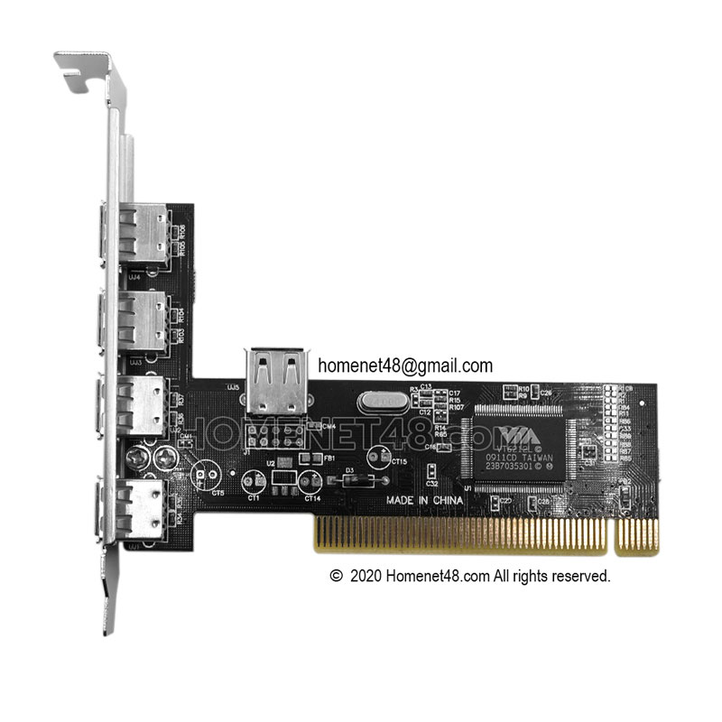 PCI Card to USB 2.0 (4+1) เพิ่ม port usb - homenet48