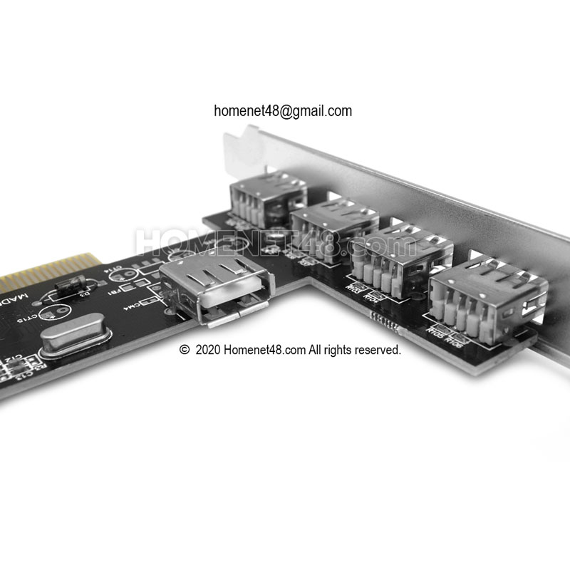 PCI Card to USB 2.0 (4+1) เพิ่ม port usb - homenet48