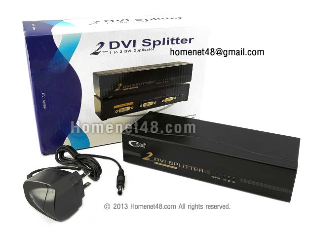 (ของหมด) DVI Splitter กล่องแยกสัญญาณจอภาพแบบ DVI Port ออก 2 จอ (CKL)
