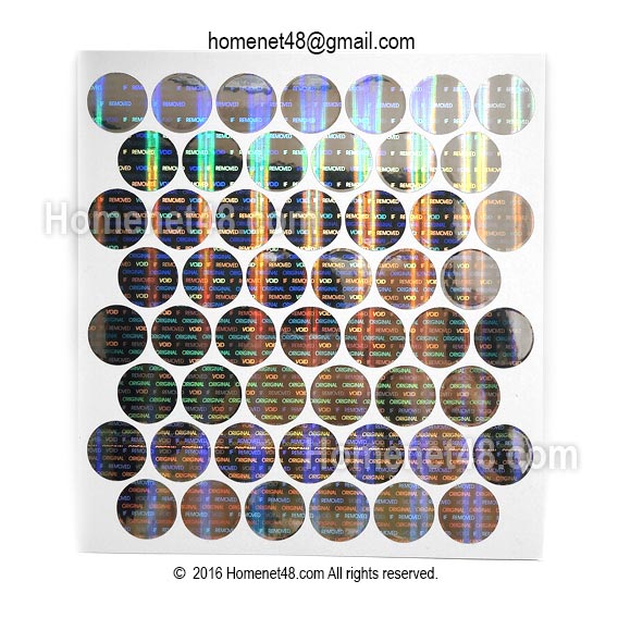 Sticker Void รับประกัน Hologram 3 มิติ วงกลม (2 ซม.) (52 ดวง)
