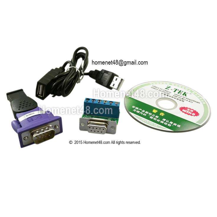 USB2.0 to RS422/485 Z-tek (ไต้หวัน) + สาย 80 ซม. (Win10 Mac Linux)