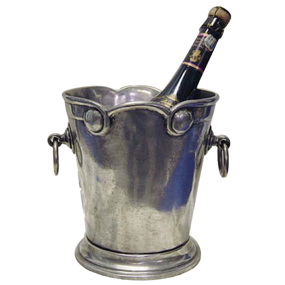 Pewter Vintage Champagne Cooler Bucket w/handles - pewtersmiths