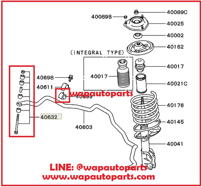 NISTO Front Stabilizer Link and Bush fit to Mitsubishi Lancer Cedia '01'07 wapautoparts