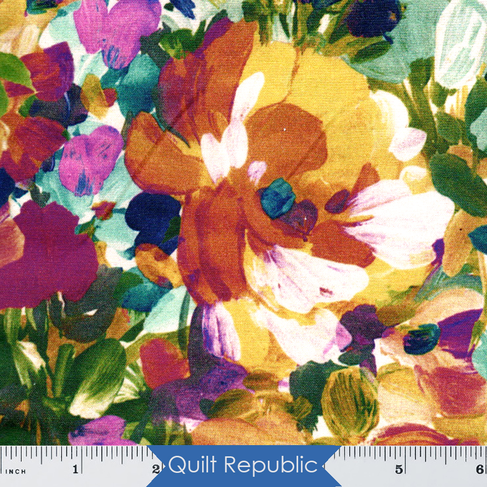 Robert Kaufman Painterly Petals Flower Petals Multi quiltrepublic