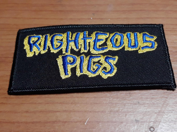RIGHTEOUS PIGS'Logo' Embroidered Patch.