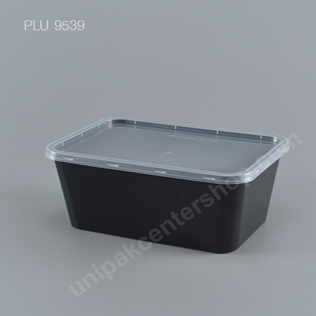 กล่องอาหารเปลี่ยมppดำ(1000ml)+ฝาใส