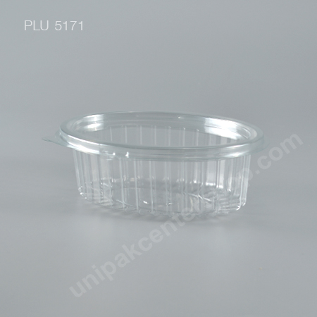 กล่องสลัด วงรี PET ใส ขนาดเล็ก+ฝา (YL-370) (Oval Salad Box)