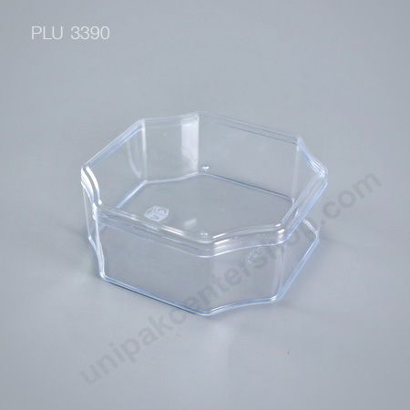กล่องแข็งใส แปดเหลี่ยม + ฝา (Octagonal Hard Plastic Case) C-0812