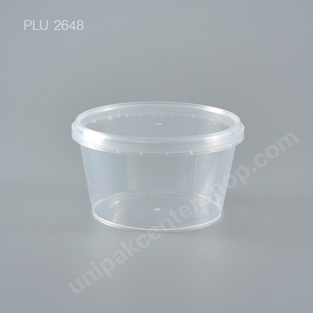 กล่อง Safety Seal ทรงแบน PP + ฝาใส (480 ml)