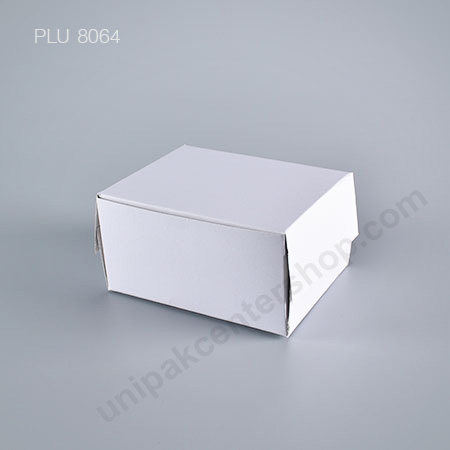 กล่องเค้ก กระดาษ 10x13x6.5cm สีขาว