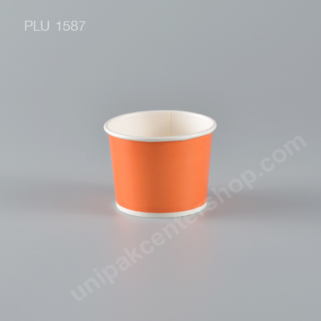 ถ้วยไอศกรีมกระดาษ 4 oz สีส้ม (Paper Ice Cream Cup - Orange)