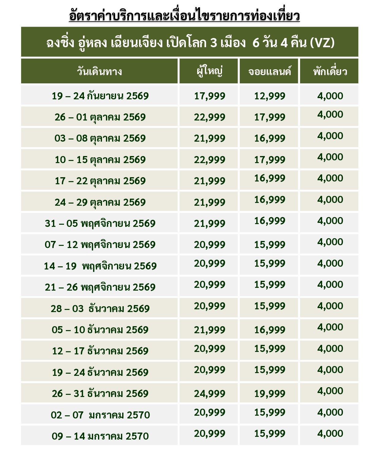 ทัวร์จีน ฉงชิ่ง 2569 อารมณ์ดีทัวร์
