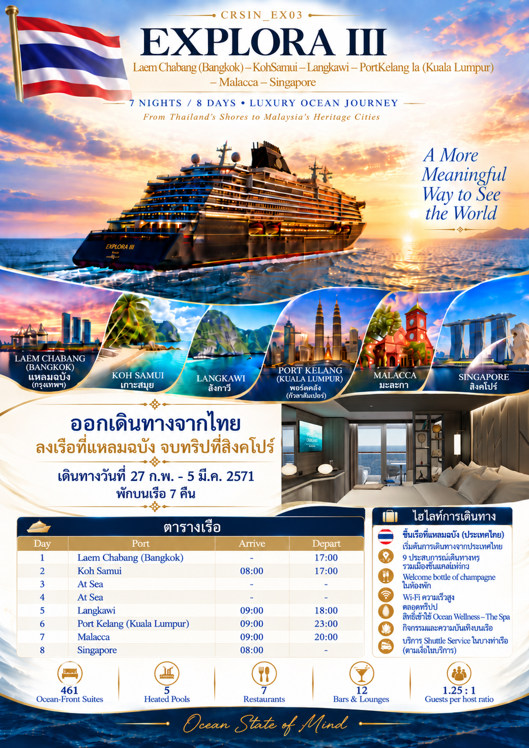 ทัวร์เรือสำราญ อารมณ์ดีทัวร์ Explora III