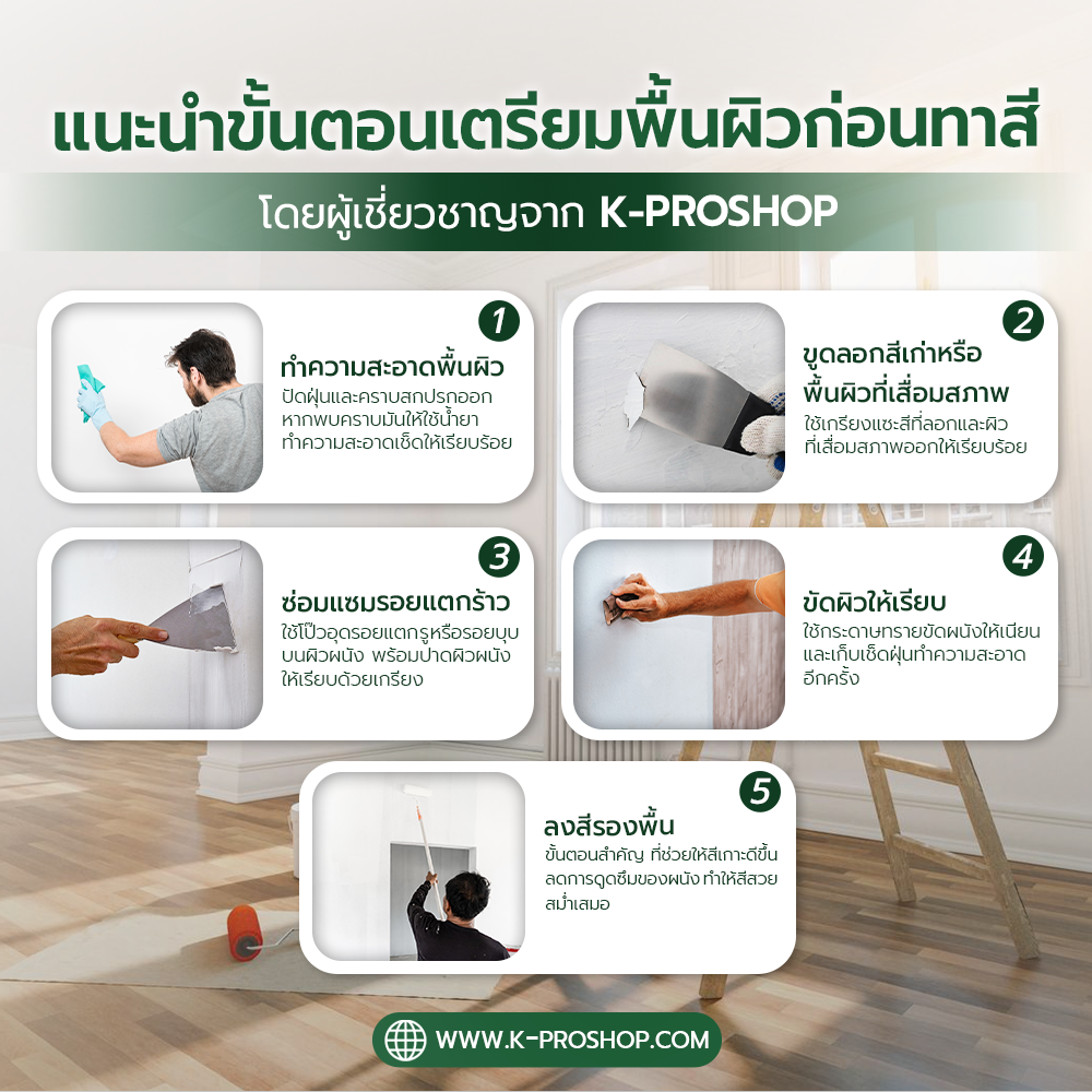 ขั้นตอนการเตรียมพื้นผิวก่อนทาสี