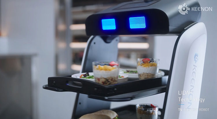 หุ่นยนต์เสิร์ฟอาหาร KEENON ROBOT รุ่น (T5) หุ่นยนต์เสิร์ฟอาหาร
