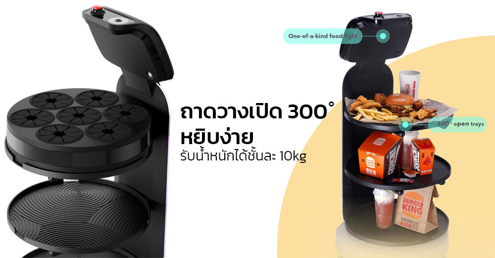 หุ่นยนต์เสิร์ฟอาหาร-segway robot รุ่น S1 หุ่นยนต์เสิร์ฟอาหาร