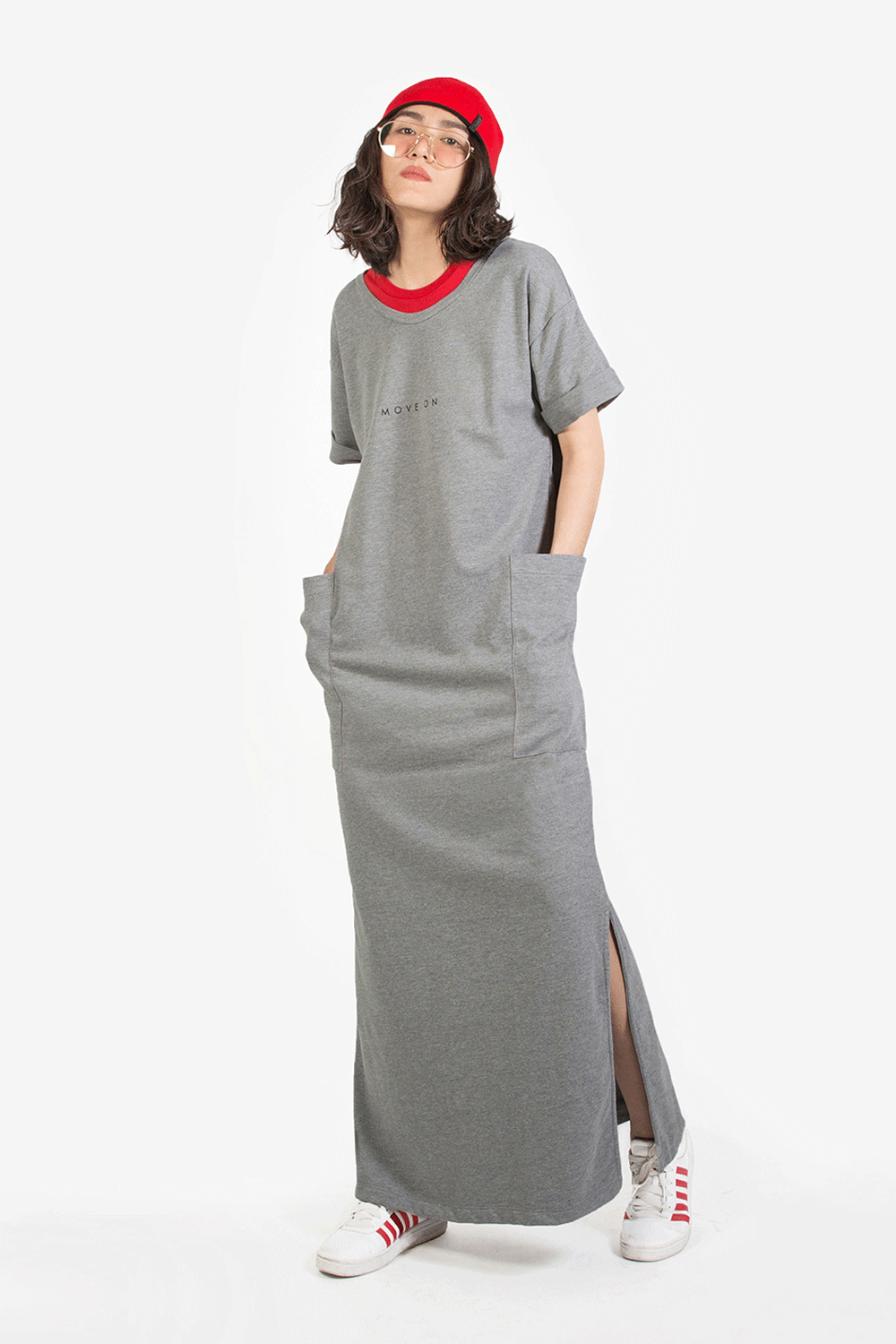 Move On Basic Poket Dress by WLS (Black & Gray) 