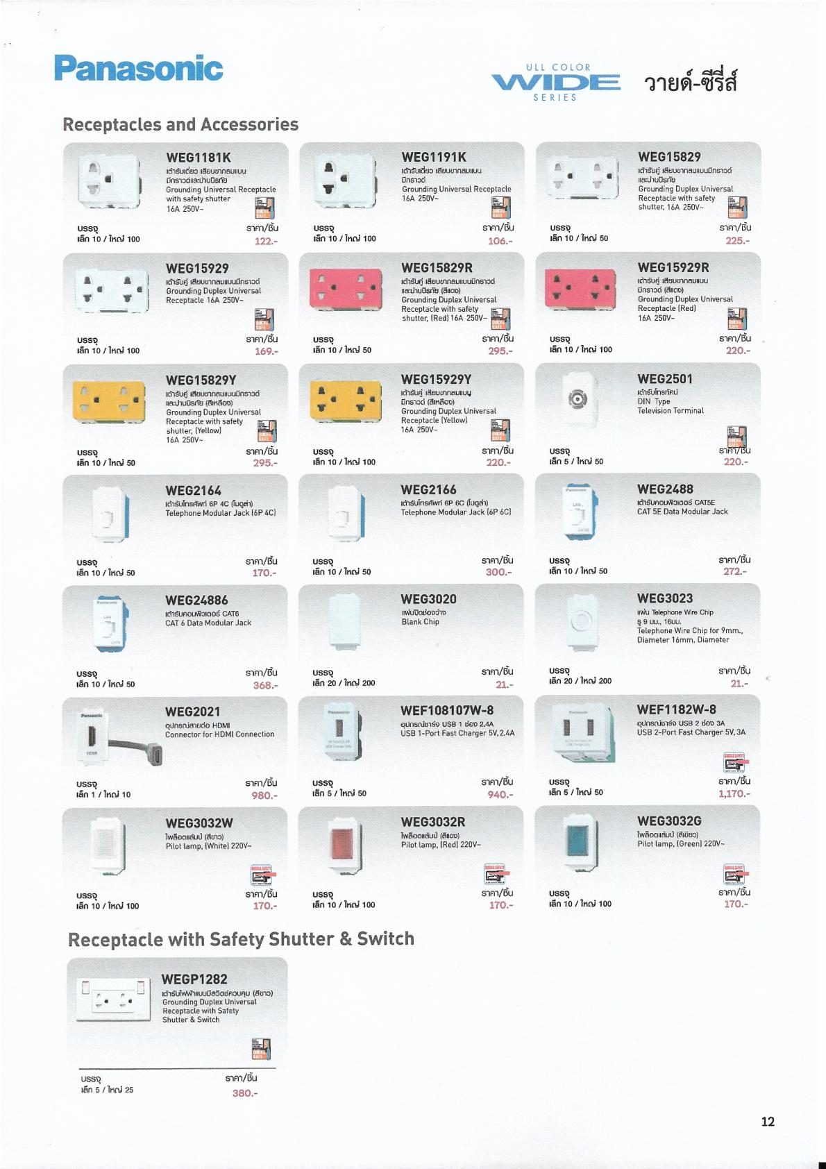 แคตตาล็อก Panasonic (พานาโซนิค) INITIO , FULLcolor , WIDE Series