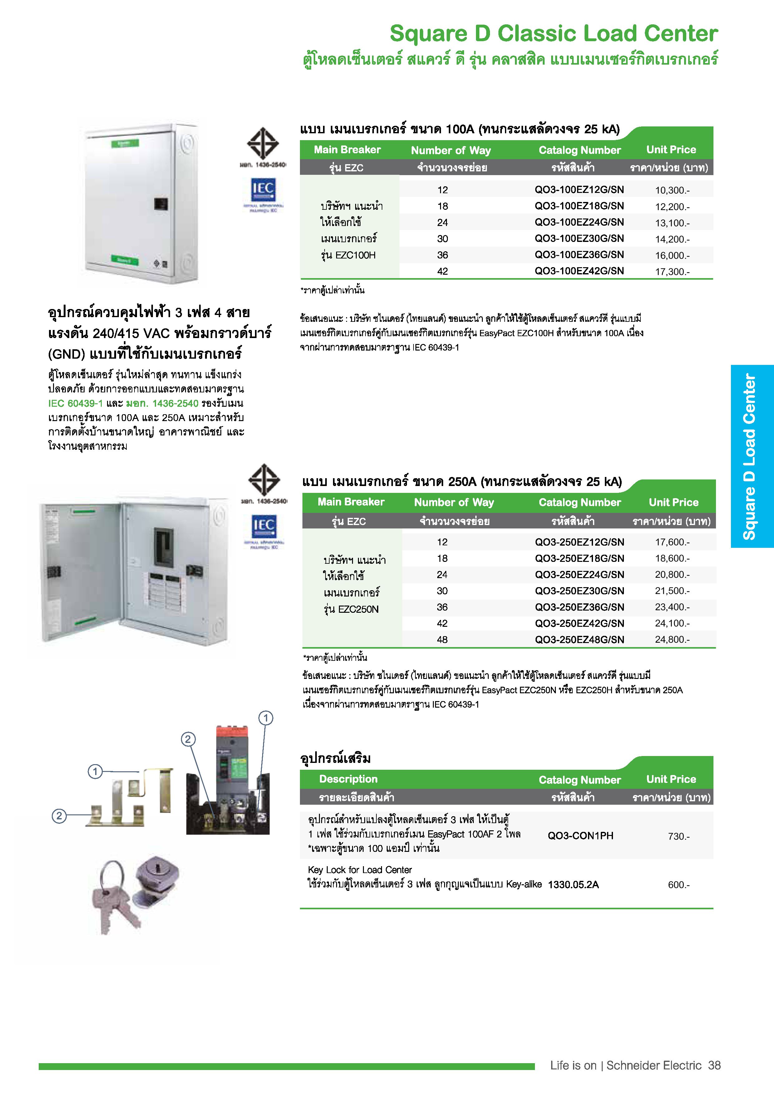 แคตตาล็อก Schneider (Square D) pjrelectric