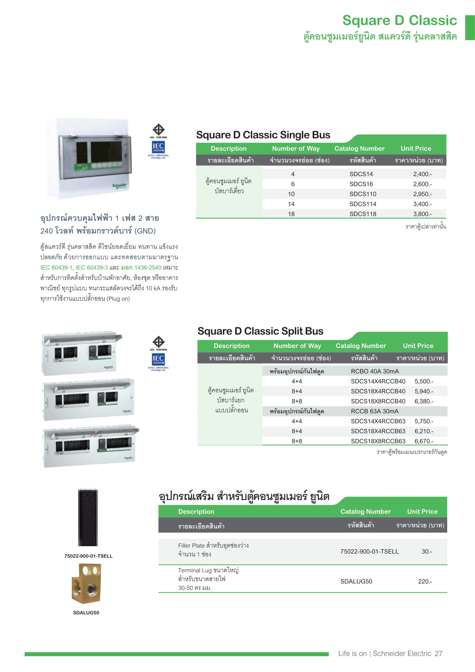 แคตตาล็อก Schneider (Square D) Pjrelectric
