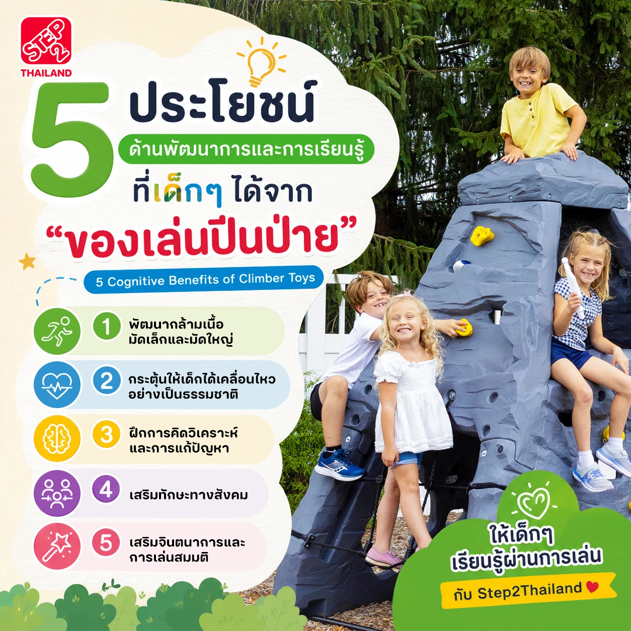 5 ประโยชน์ด้านพัฒนาการ ที่เด็กๆ ได้จากของเล่นปีนป่าย
