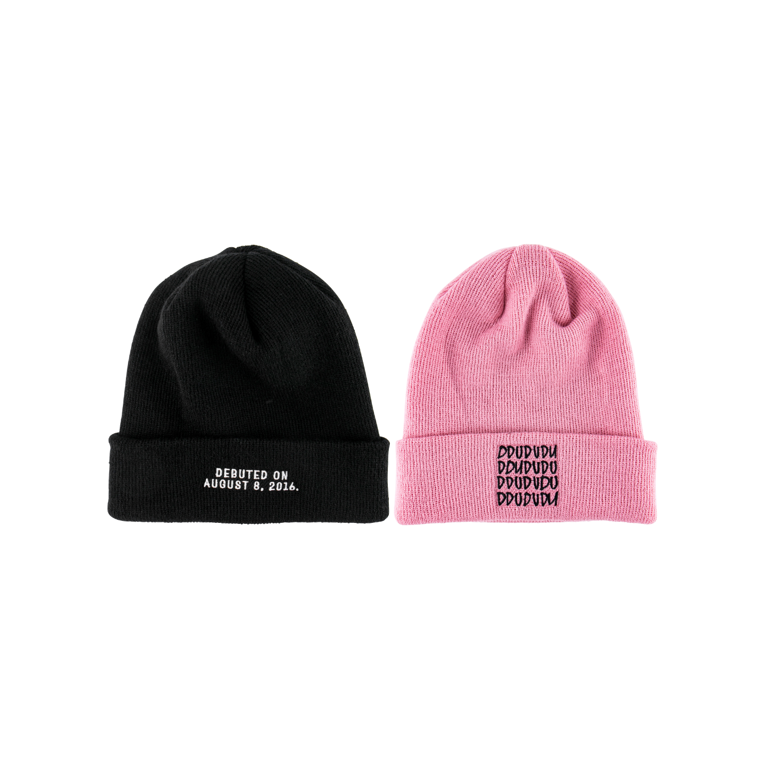 black pink beanie