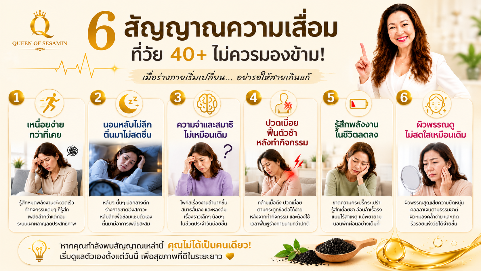 6 สัญญาณเตือนคนวัย 40+ที่ไม่ควรละเลย