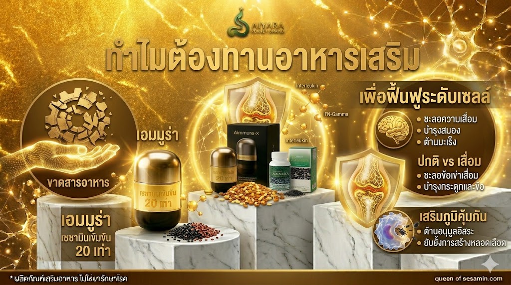 ทำไมต้องทานอาหารเสริม เอมมูร่า เซซามิน Aimmura Sesamin