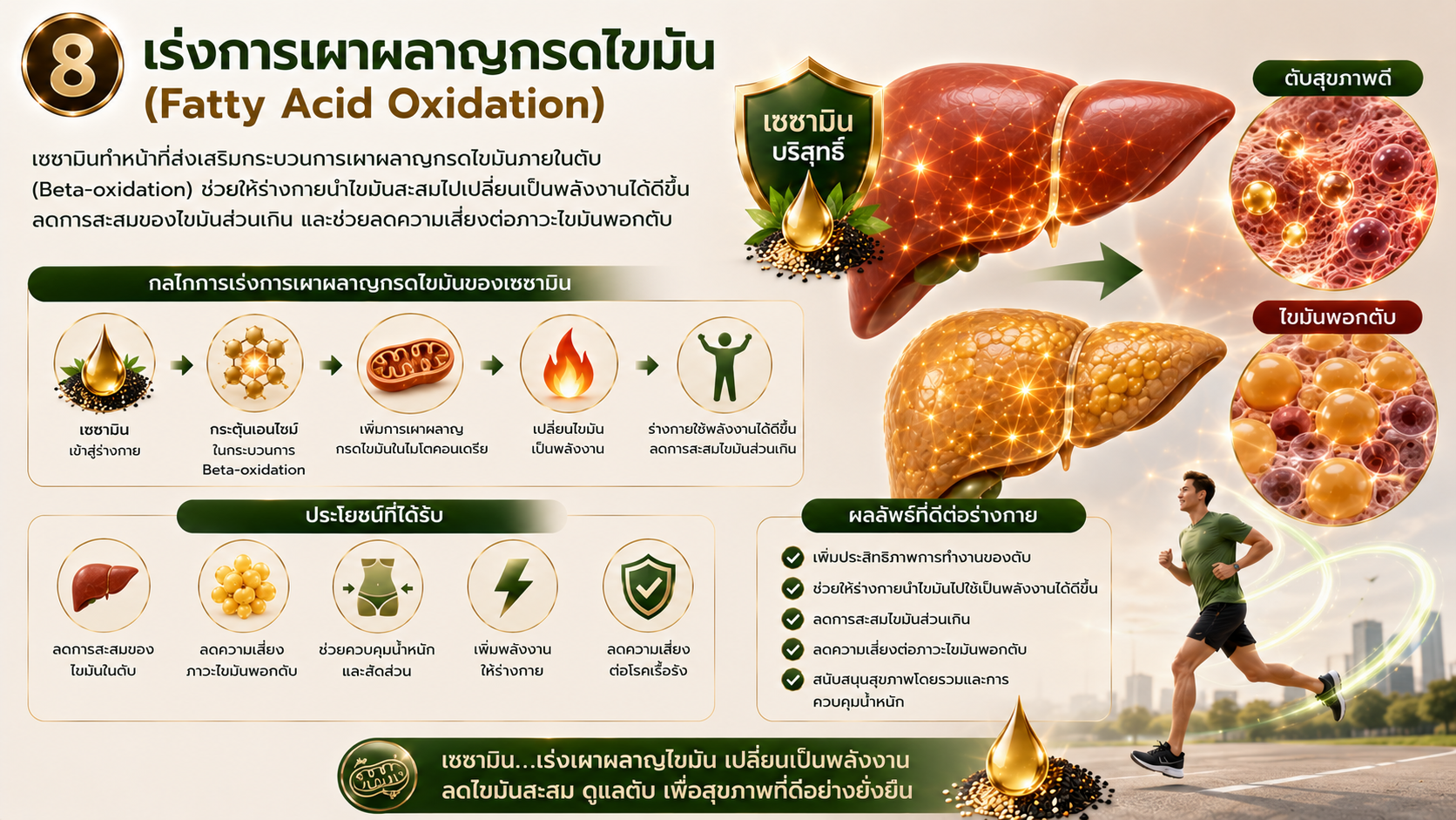 ประโยชน์เซซามิน เร่งการเผาผลาญกรดไขมัน เอมมูร่า เซซามิน