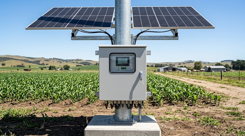 Off-Grid Solar System for Farm Control Cabinets