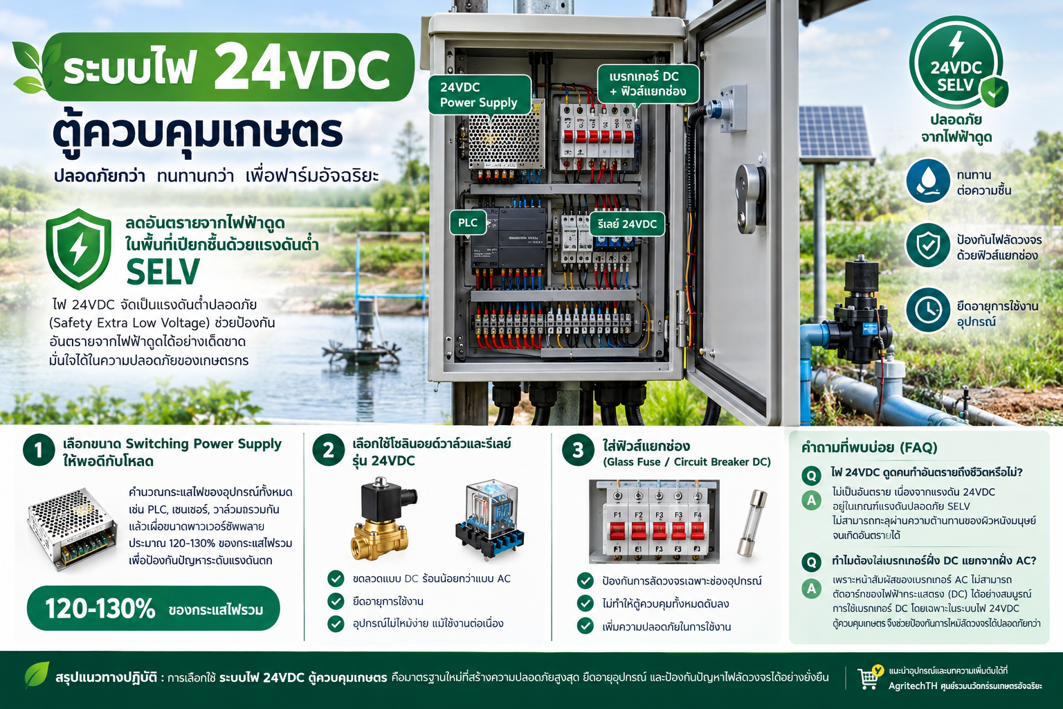 24VDC power system for farm control cabinet