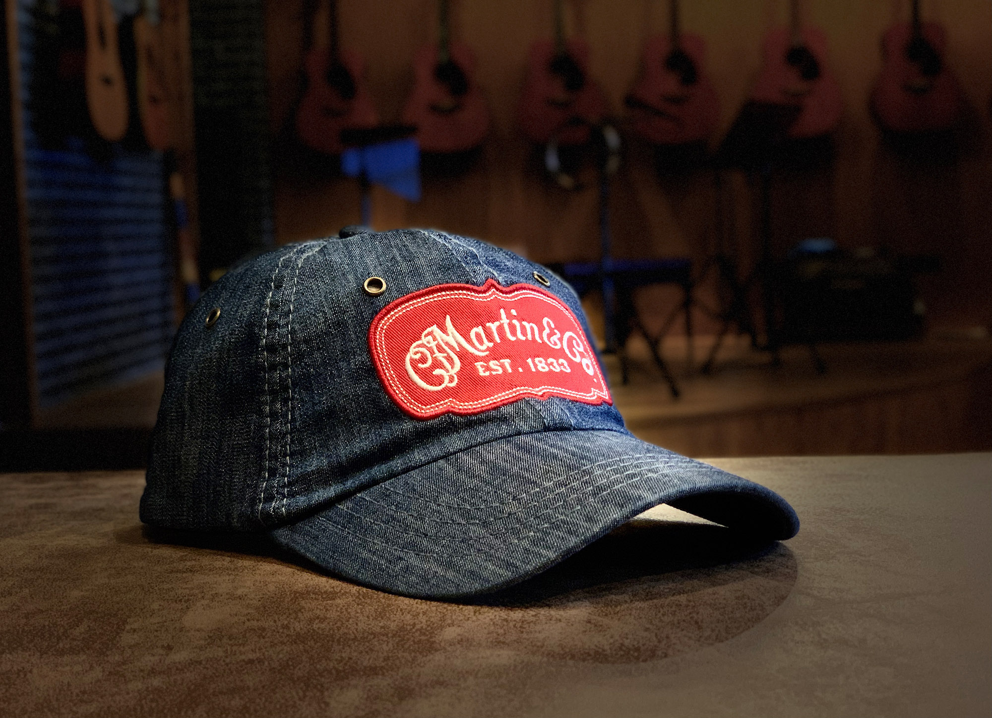 Martin Ball Cap Chambray with Red Patch