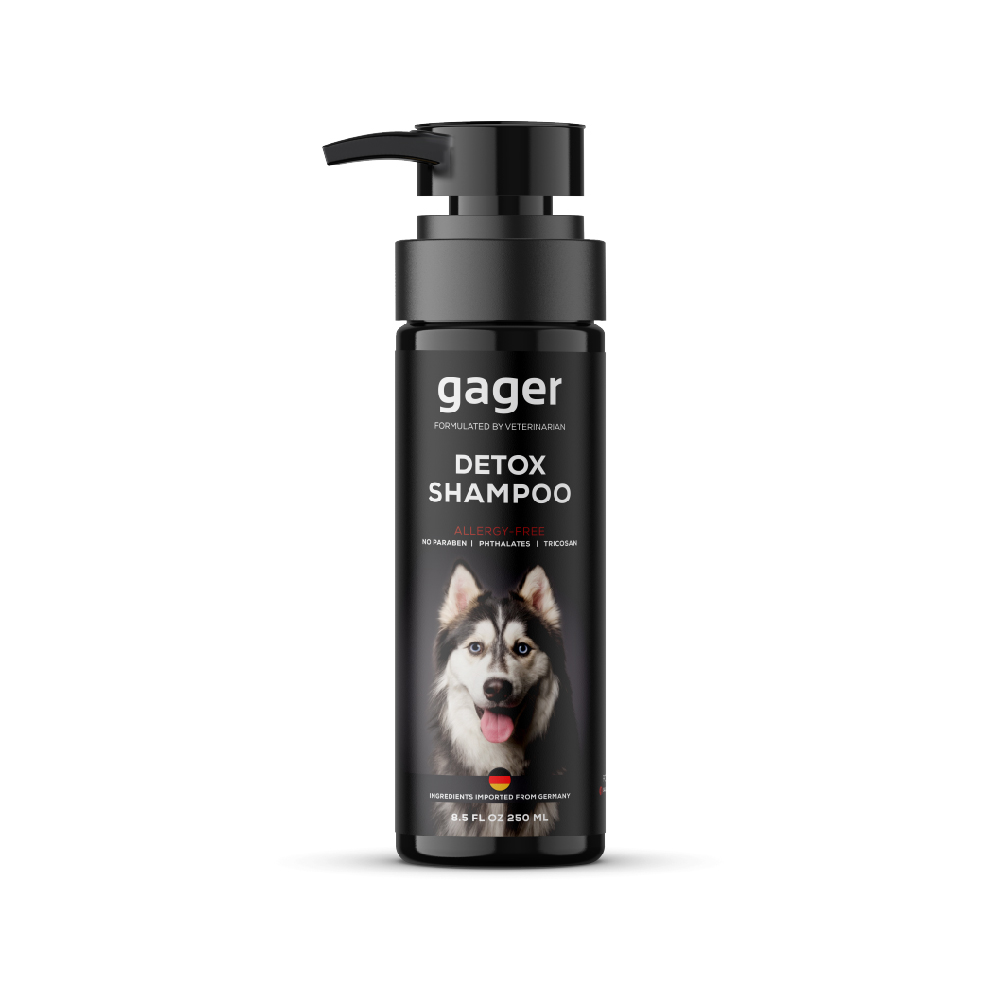 Gager แชมพูอาบน้ำสุนัข ลดขนร่วง อ่อนโยน สูตรDetox สกัดจากถ่านชาโคล สำหรับทุกพันธ์และทุกวัย แชมพูหมา