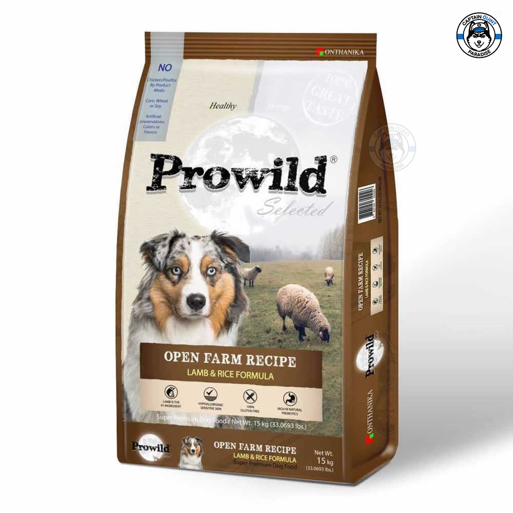 Prowild โปรไวลด์ โอเพ่น ฟาร์ม สูตรเนื้อแกะ อาหารสุนัขทุกสายพันธุ์และทุกช่วงวัย