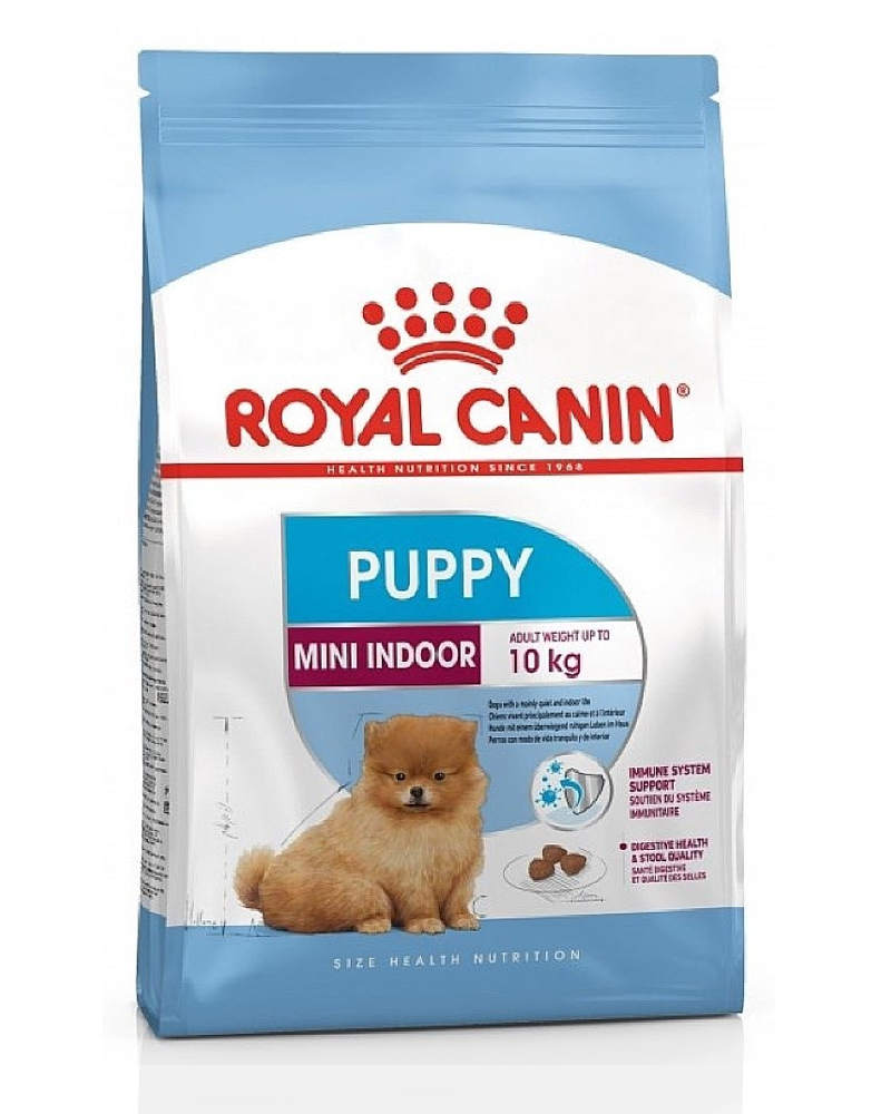 Royal Canin Puppy mini indoor อาหารลูกสุนัขพันธุ์เล็ก อายุช่วงหลังหย่านม–10 เดือน แบบเม็ด