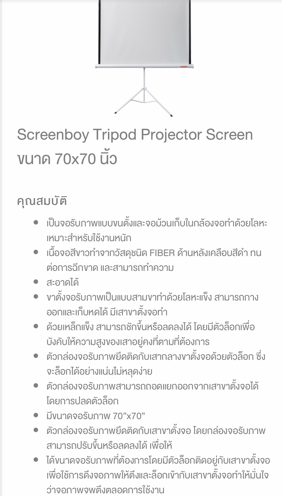 SCREENBOY Tripod Screen 70"x70"