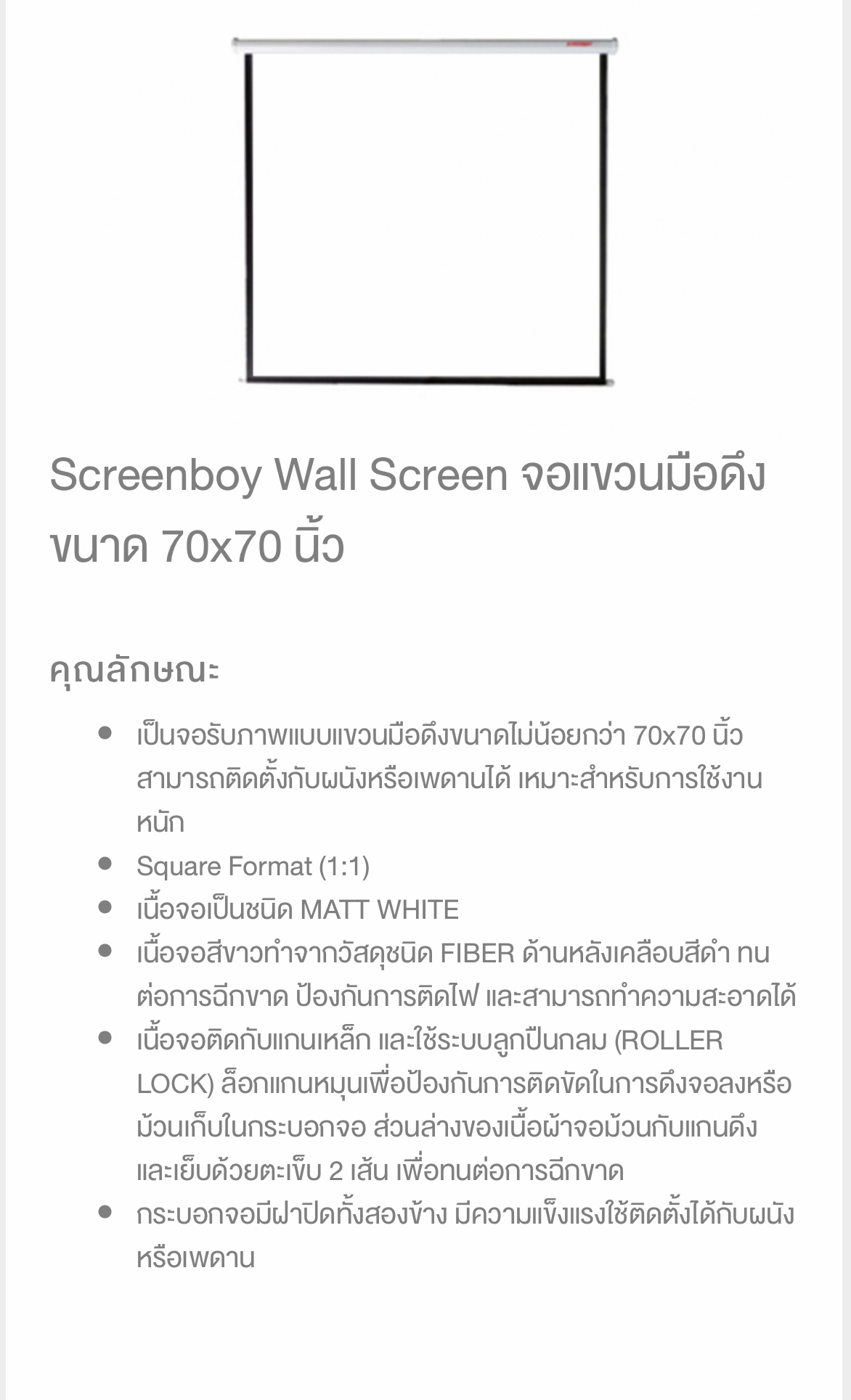 Screen Wall  70"x70" (1:1)