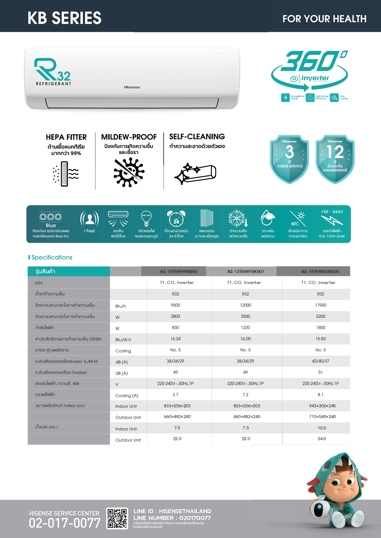 Hisense AS-KB Series Standard Inverter Catalog โบรชัวร์แอร์ Hisense แบบ ...
