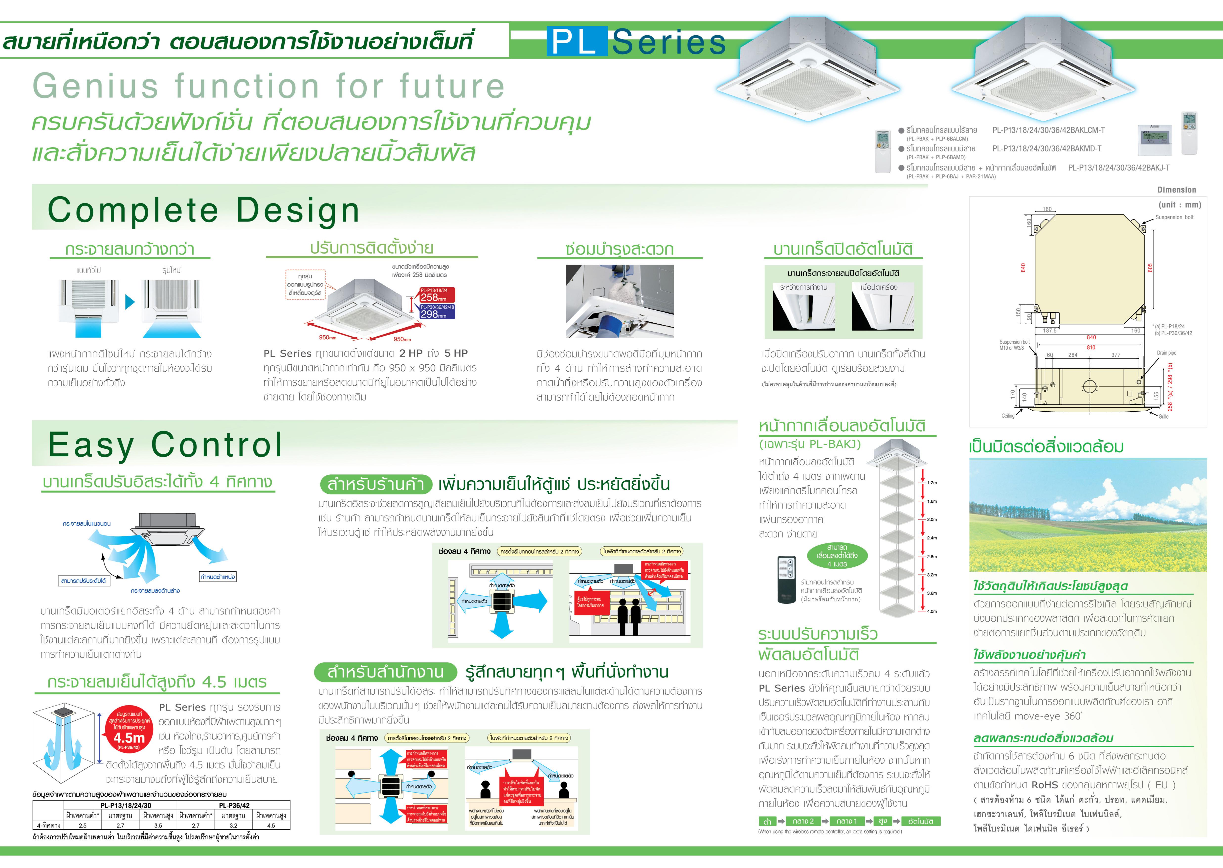 SLP,PLP Series Catalog โบรชัวร์แอร์ MITSUBISHI ELECTRIC Mr.Slim 4ทิศ