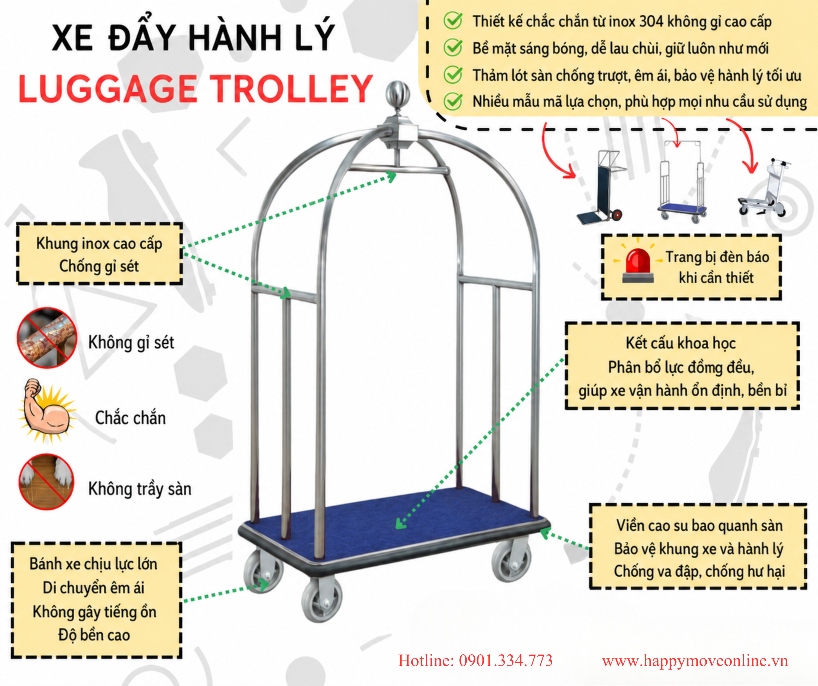Xe đẩy hành lý - Happy Move
